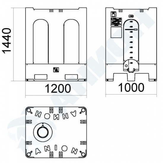 Еврокуб AНИОН КСГМГ1000НН_К_V_2 объем 1000 литров в жёстком пластиковом кожухе белый