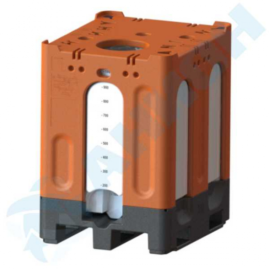 Еврокуб AНИОН КСГМГ1000НН_К_VПК_2 объем 1000 литров в жёстком пластиковом кожухе белый