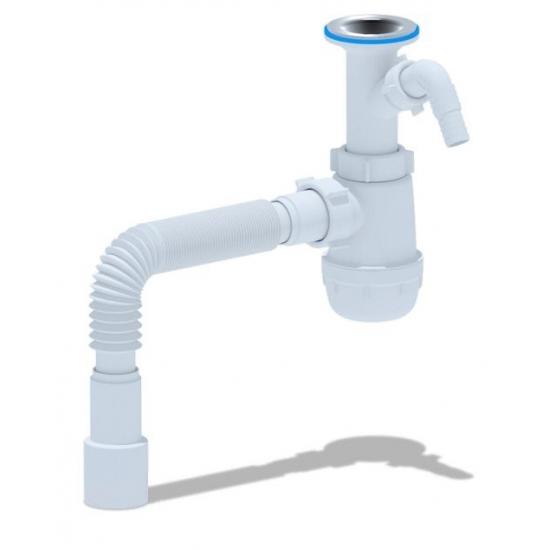 Сифон для раковины АНИ ПЛАСТ 1 1/2"*40 АНИ Грот с носиком с гофрой 40*40/50 A2015
