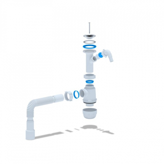 Сифон для раковины АНИ ПЛАСТ 1 1/2"*40 АНИ Грот с носиком с гофрой 40*40/50 A2015