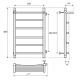 Полотенцесушитель водяной ZOX ЛЦ 80x50x50 полка 6 перекладин Дуга, правое подключение