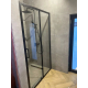 Душевая дверь в нишу SANTREK AQUA Lea-DF-1200-C-Matt Black 120x185 стекло прозрачное, профиль чёрный