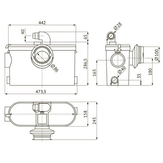 Канализационный насос UNIPUMP SANIVORT 605 DUO