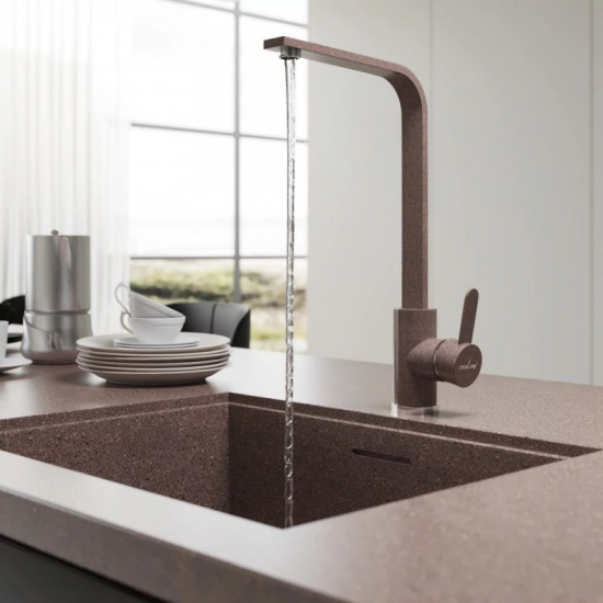 Смеситель для кухни MIXLINE ML-GS14 (307) из нержавеющей стали, терракотовый