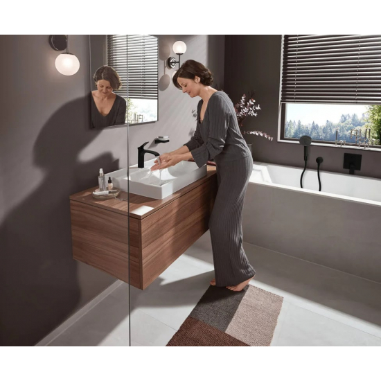 Лейка для душа HANSGROHE Pulsify Relaxation 105 3jet 24110670 матовый чёрный