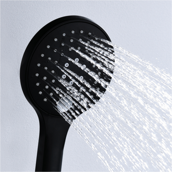 Лейка для душа WASSERKRAFT A078 чёрная, 3 режима