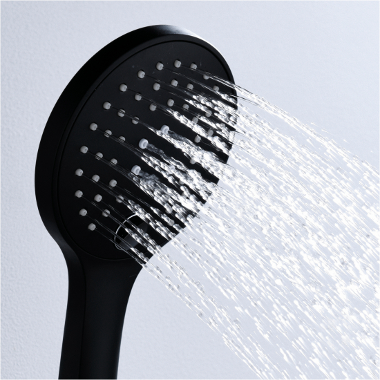 Лейка для душа WASSERKRAFT A078 чёрная, 3 режима