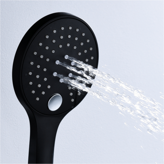 Лейка для душа WASSERKRAFT A078 чёрная, 3 режима