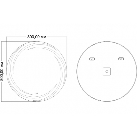 Зеркало круглое MIXLINE Беатрис-2 D800 сенсорный выключатель, светодиодная подсветка +подогрев