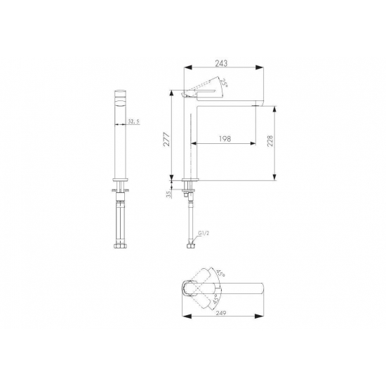 Смеситель для раковины KAISER Saga 53033 хром Смеситель для раковины KAISER Saga 53033 хром