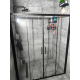 Душевая дверь в нишу SANTREK AQUA Lea-DF-1500-C-Matt Black 150x185 стекло прозрачное, профиль чёрный