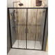Душевая дверь в нишу SANTREK AQUA Lea-DF-1500-C-Matt Black 150x185 стекло прозрачное, профиль чёрный