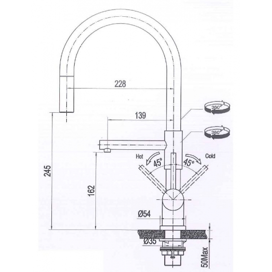 Смеситель для кухни с подключением к фильтру с питьевой водой SEAMAN Eco Venice SSN-1069