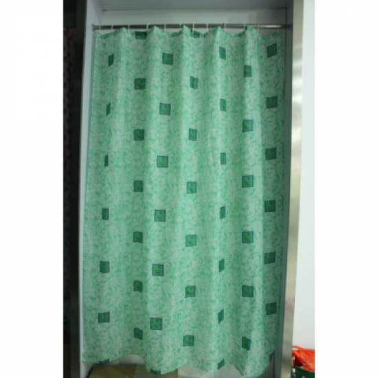 Штора для ванной ZALEL YQL 1170 170x200 (зеленый фон) 100% полиэстер эконом  