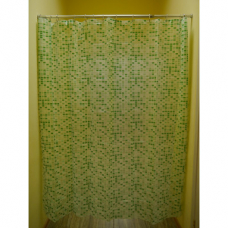 Штора для ванной ZALEL YE-4200C PEVA эконом 180*180 зеленая с кольцами