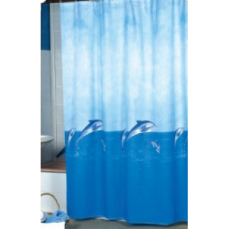 Штора для ванной ZALEL1023 180*200 (голубой фон) без колец