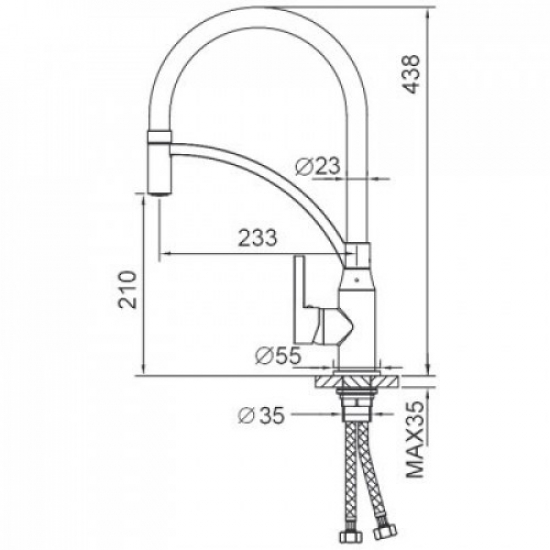 Смеситель для кухни с гибким изливом FRAP F4552-8 белый