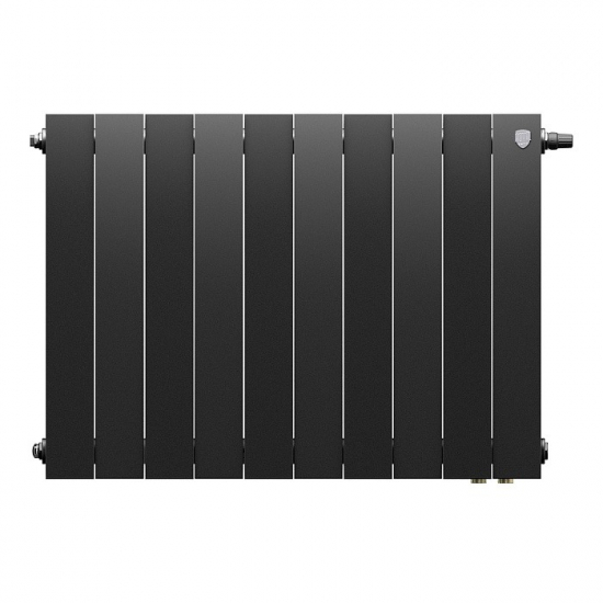 Радиатор биметаллический ROYAL THERMO Piano Forte 500 noir sable VDR80 10 секций, чёрный