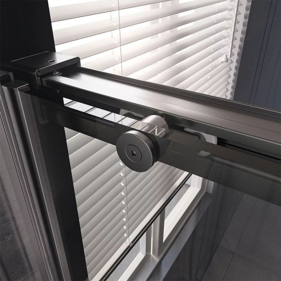 Душевая дверь в нишу VECONI Premium Trento PTD-40GR 140x200 стекло прозрачное, профиль графит