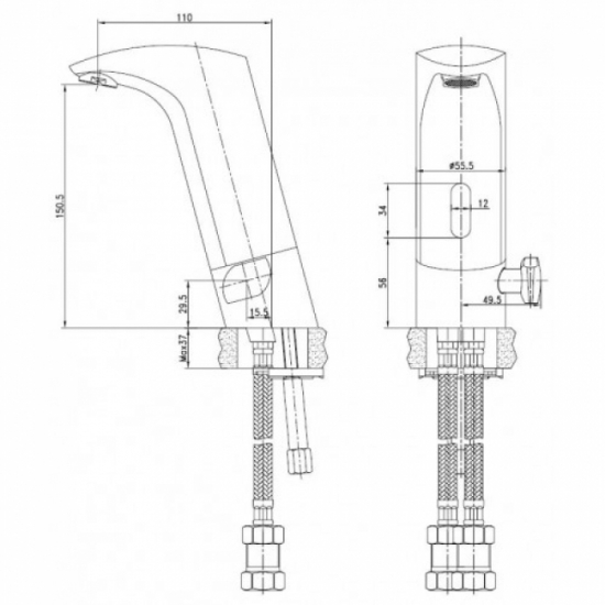 Смеситель для раковины бесконтактный (сенсорный) KAISER Sensor 38011