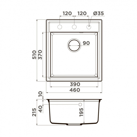 Мойка для кухни OMOIKIRI Daisen 46 460х510 мм, leningrad grey