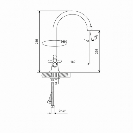 Смеситель для кухни MIXLINE ML-GS07 (328) бежевый