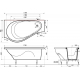 Ванна из литьевого мрамора ЭСТЕТ Грация R 170x95 см, угловая, с ножками, асимметричная