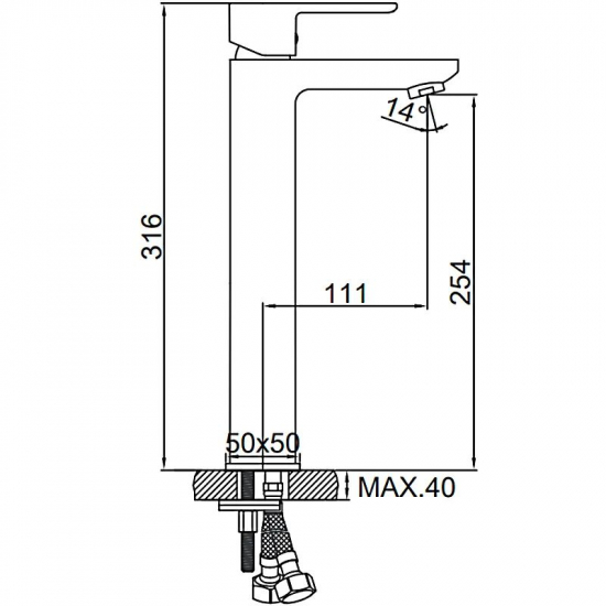 Смеситель для раковины LEDEME L1055-22