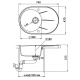 Мойка для кухни EWIGSTEIN Rund 50F 1 чаша+крыло 740х470мм кварцевая, иней