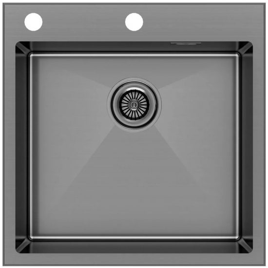 Мойка для кухни PAULMARK Kroner-Edge 51 510х510x1,2 мм, воронёная сталь
