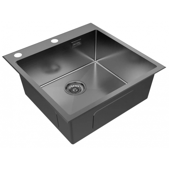 Мойка для кухни PAULMARK Kroner-Edge 51 510х510x1,2 мм, воронёная сталь