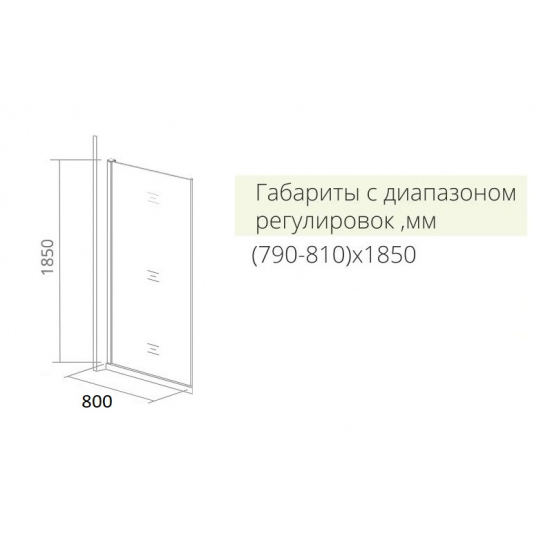 Боковая стенка BAS Good Door Latte SP-80-C-WE 80x185 стекло прозрачное, профиль белый