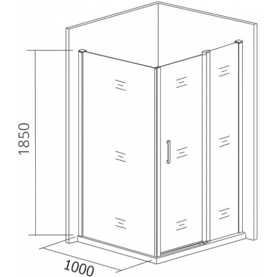 Боковая стенка BAS Good Door Latte SP-100-C-WE 100x185 стекло прозрачное, профиль белый