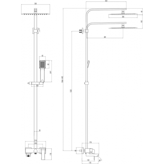 Душевая стойка LEMARK Unit LM4562C