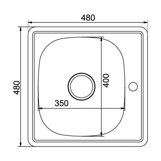 Мойка для кухни MIXLINE 480х480x0,6 мм нержавеющая сталь