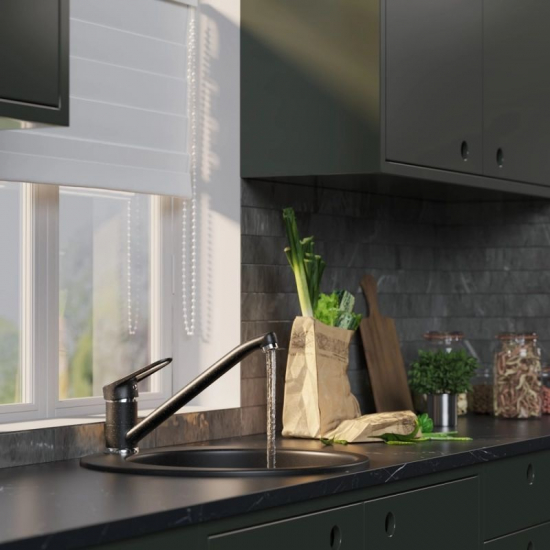 Смеситель для кухни MIXLINE ML-GS03 (308), чёрный