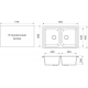 Мойка для кухни DOMACI Бьелла DMC-15 2 чаши 785х495 мм, серый