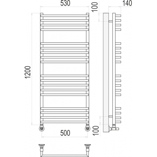 Полотенцесушитель водяной TERMINUS Берн П18 0 500х1200