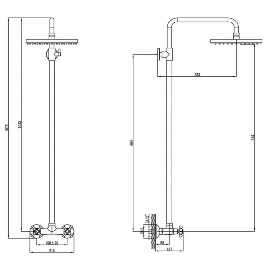 Душевая стойка LEMARK Standard LM2160C