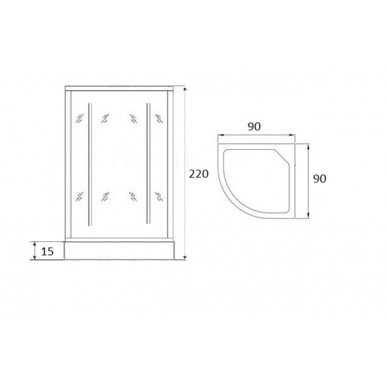 Душевая кабина LORANTO CS-005  90x90x220