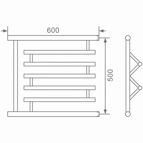 Полотенцесушитель водяной ZOX ПМ3 50х60 1'' Фокстрот-3