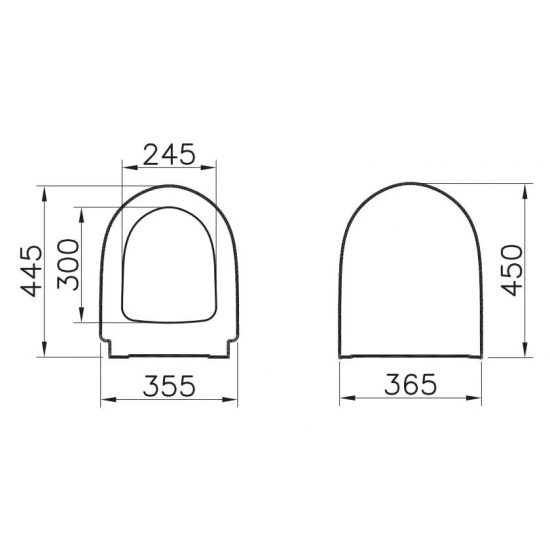 Сиденье для унитаза VITRA Sento 86-003-009 с микролифтом, петли хром