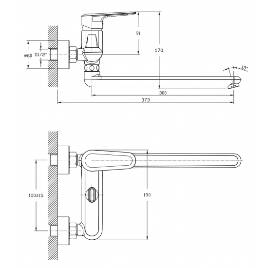 Смеситель для ванны RUSH Devon DE7535-51