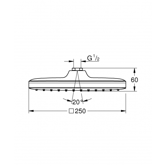 Верхний душ GROHE Tempesta 250 Cube 26681000