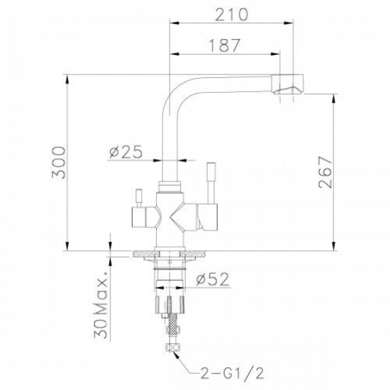 Смеситель для кухни из нержавеющей стали LEMARK Expert LM5061MBL (подключение к фильтру)