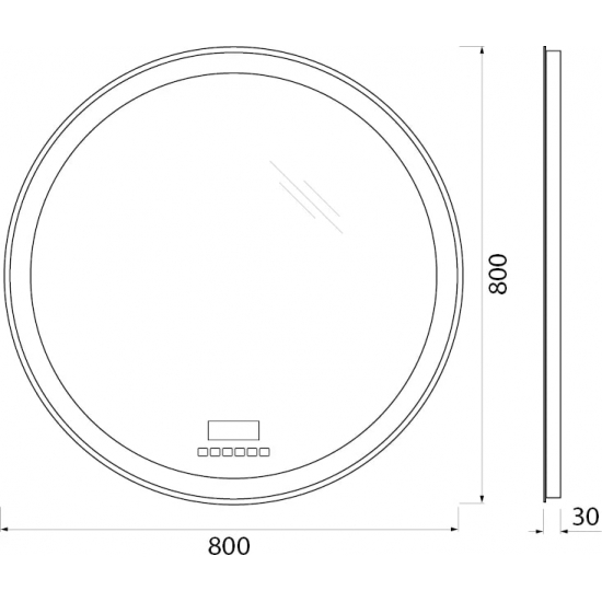 Зеркало круглое BELBAGNO SPC-RNG-800-LED-TCH-RAD с bluetooth, термометром и радио