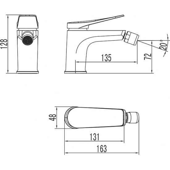 Смеситель для биде LEMARK Bronx LM3708BL чёрный