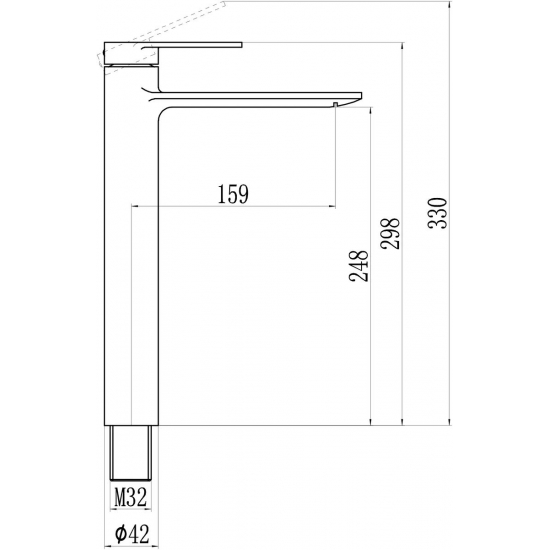 Смеситель для раковины SAVOL S-601811GH чёрный