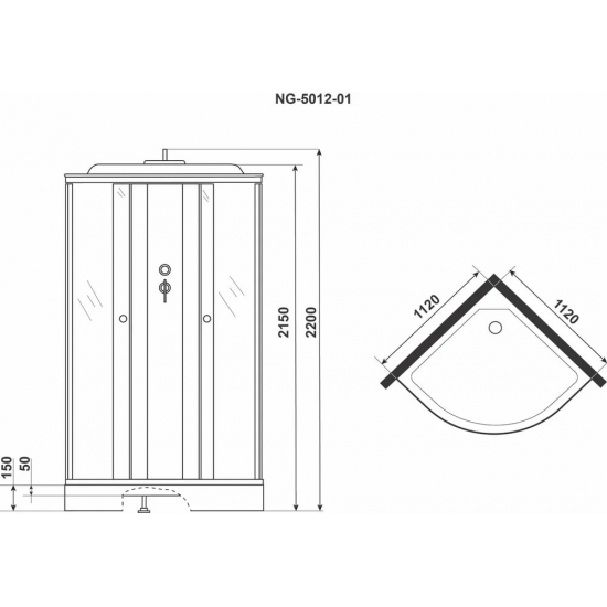 Душевая кабина NIAGARA NG-5012-01 120x120x220