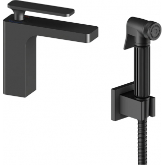 Смеситель для раковины TIMO Torne 4360/03G с гигиеническим душем, чёрный